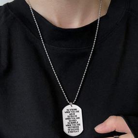 img 2 attached to 🐶 Empowering Dog Tag Necklace: Strengthen Your Spirit! Badass Necklaces as Motivational Gifts for Women, Men, and Military Personnel - Ideal for Birthdays, Presents, and More