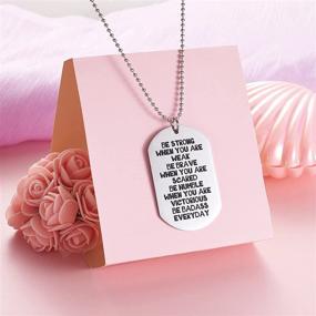 img 1 attached to 🐶 Empowering Dog Tag Necklace: Strengthen Your Spirit! Badass Necklaces as Motivational Gifts for Women, Men, and Military Personnel - Ideal for Birthdays, Presents, and More