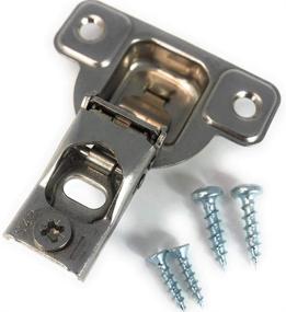 img 3 attached to 🔩 Salice E-Centra Nickel-Plated Metal 106-degree 9/16-inch Overlay Screw-on Face Frame Hinge with 2 Cams (2): Enhanced Durability and Versatile Application