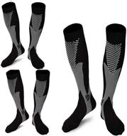 🧦 zfist sport medical compression socks - men's and women's 20-30mmhg run compression socks for nurse, edema, diabetic travel (3 pairs, black) логотип