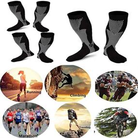 img 1 attached to 🧦 ZFiSt Sport Medical Compression Socks - Men's and Women's 20-30mmHg Run Compression Socks for Nurse, Edema, Diabetic Travel (3 Pairs, Black)