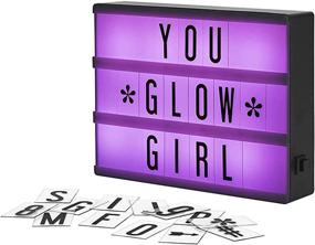 img 4 attached to My Cinema Lightbox - Mini RGB Color Changing Light Box: 100 LED Letters & Numbers - Personalized Neon Signs for Novelty Lighting and Marquee Light Up Letters Box