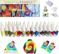 🎨 vibrant hxp 180pcs easy tie dye party kit: non-toxic dyes, 26 colors, beginner-friendly. just add water & create stunning textile projects for kids, adults & groups! logo