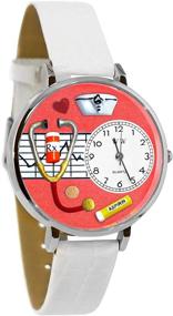 img 1 attached to Whimsical Watches U0620040 Leather Silvertone