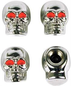 img 3 attached to 🔩 Pack of 4 Chrome Skull Style Valve Cap by Custom Accessories 16220
