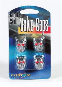 img 1 attached to 🔩 Pack of 4 Chrome Skull Style Valve Cap by Custom Accessories 16220