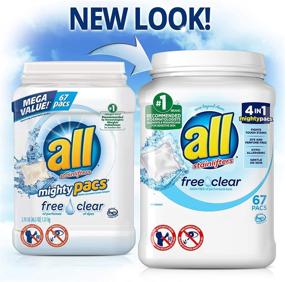 img 2 attached to all Mighty Pacs Free & Clear Laundry Detergent 🌿 - 134 Loads, Sensitive Skin - 2 Tubs (Pack of 2)