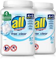 all mighty pacs free & clear laundry detergent 🌿 - 134 loads, sensitive skin - 2 tubs (pack of 2) logo