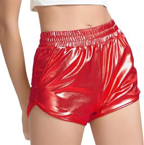 img 1 attached to 💫 Perfashion Women's Sparkly Metallic Shiny Shorts: Ideal Hot Yoga Outfit