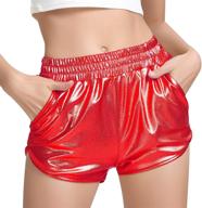 💫 perfashion women's sparkly metallic shiny shorts: ideal hot yoga outfit logo