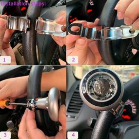 img 2 attached to PENGPENG Steering Wheel Spinner Knob Power Handle Spinner Accessory For Cars Trucks Vehicles Semi Tractors Suicide Spinner（Black）