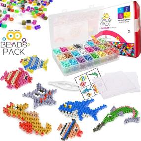 img 4 attached to 🧩 BeadsPack Fuse Beads Kits - 24 Color - 4200 Melting Craft Beads - 5 mm Pegboards - Beads for Kids Crafting