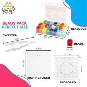 img 2 attached to 🧩 BeadsPack Fuse Beads Kits - 24 Color - 4200 Melting Craft Beads - 5 mm Pegboards - Beads for Kids Crafting
