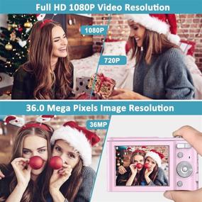img 2 attached to 📸 Pink Digital Camera Full HD 1080P - 36MP Vlogging Camera with 16X Zoom, LED Light - Perfect for Kids, Teens, Students, and Beginners