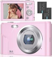 📸 pink digital camera full hd 1080p - 36mp vlogging camera with 16x zoom, led light - perfect for kids, teens, students, and beginners logo