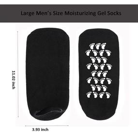 img 3 attached to 🧦 KIKIMAX 2 Pair Moisturizing Socks for Men, Large Size Gel Spa Foot Socks to Hydrate and Soften Dry Feet, Cracked Heels, Calluses, Cuticles, Rough and Eczema Skin (US Men 10-15)