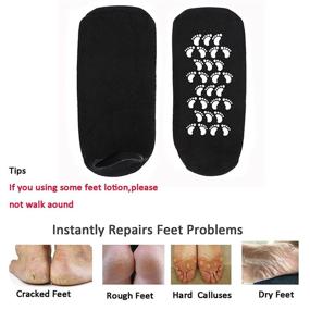 img 1 attached to 🧦 KIKIMAX 2 Pair Moisturizing Socks for Men, Large Size Gel Spa Foot Socks to Hydrate and Soften Dry Feet, Cracked Heels, Calluses, Cuticles, Rough and Eczema Skin (US Men 10-15)