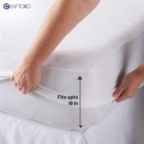 img 4 attached to 🛏️ Craftoxo Queen Mattress Protector - Waterproof, Washable, Noiseless & Breathable Mattress Pad, Deep Pocket, Vinyl-Free Mattress Topper- Mattress Cover