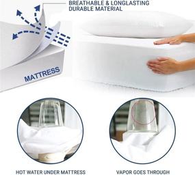 img 3 attached to 🛏️ Craftoxo Queen Mattress Protector - Waterproof, Washable, Noiseless & Breathable Mattress Pad, Deep Pocket, Vinyl-Free Mattress Topper- Mattress Cover