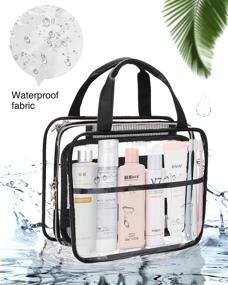 img 2 attached to 🧳 Black Hanging Toiletry Bag with Detachable TSA Approved Clear Bag - Travel 3-1-1 Carry On, Makeup Bag for Men & Women