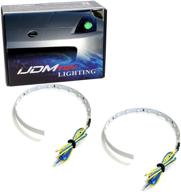 ijdmtoy emerald green 15-smd high power led demon eye halo ring kit compatible with car motorcycle headlight projectors or aftermarket 2 logo