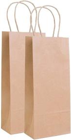 img 2 attached to (50 Pack) Premium Quality - Trendy Wine Kraft Bags (Double) with Handles, Perfect Fit for Wine, Beer, and Whiskey Bottles. Dimensions: 6.5 x 3.5 x 13 inches.