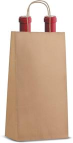 img 3 attached to (50 Pack) Premium Quality - Trendy Wine Kraft Bags (Double) with Handles, Perfect Fit for Wine, Beer, and Whiskey Bottles. Dimensions: 6.5 x 3.5 x 13 inches.