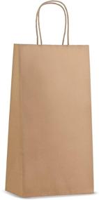 img 4 attached to (50 Pack) Premium Quality - Trendy Wine Kraft Bags (Double) with Handles, Perfect Fit for Wine, Beer, and Whiskey Bottles. Dimensions: 6.5 x 3.5 x 13 inches.