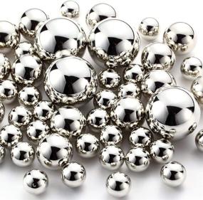 img 4 attached to 🎉 NOTCHIS 50PCS Silver Floating Pearls Beads for Vases - No Hole Highlight Pearl Bead Vase Fillers in 30mm, 20mm, and 14mm Sizes - Perfect for DIY Weddings, Anniversaries, and Birthday Party Centerpieces