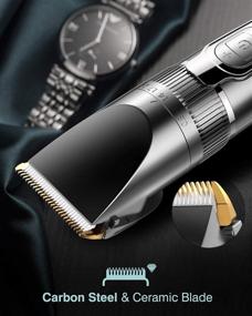 img 2 attached to 💇 Professional Cordless Hair Clippers for Men, DynaBliss HG4000 Hair Cutting Kit for Barbers - Mens Beard and Hair Trimmer with LED Display