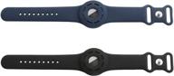 👶 kids airtag wristband: silicone bracelet with airtag holder, watch band and case strap for children and toddlers (black/navy blue) logo