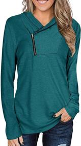 img 4 attached to 👚 Cyanstyle Women's Long Sleeve Pullover Zipper Cowl Neck Sporty Sweatshirts: Stay Stylish and Cozy!