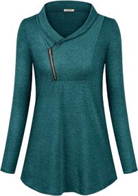 img 3 attached to 👚 Cyanstyle Women's Long Sleeve Pullover Zipper Cowl Neck Sporty Sweatshirts: Stay Stylish and Cozy!