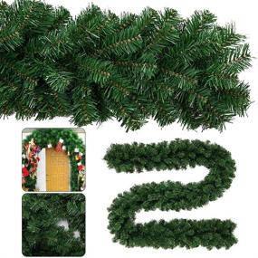 img 2 attached to 🎄 Enhance Your Holiday Décor with our Artificial Christmas Wreath Garland: Pine Decorative Wreath with String Lights for Large Door, Stairs, Wall, Xmas Garlands, Indoor & Outdoor Festive Decor