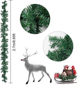 img 3 attached to 🎄 Enhance Your Holiday Décor with our Artificial Christmas Wreath Garland: Pine Decorative Wreath with String Lights for Large Door, Stairs, Wall, Xmas Garlands, Indoor & Outdoor Festive Decor