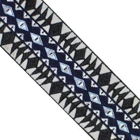 img 2 attached to 🎀 Black and White Ethnic Jacquard Woven Ribbon Trim - 1-9/16" (40mm) - 5 Yards DIY Sewing Crafting Home Decor, Bag Strap, Belts