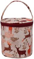 🧶 efficient small yarn storage case: katech round yarn bag knit tote basket (brown) logo