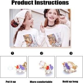 img 2 attached to 🍭 Comfortable and Cute: HANPABUM Clip On Earrings for Girls & Women – 20-24 Pairs of Painless Lollipop, Ice Cream, and Animal Patterned Designs