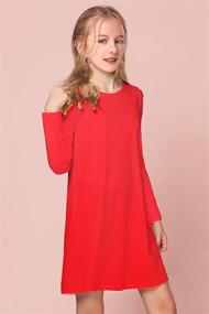 img 3 attached to 👗 Stylish and Versatile Jorssar Girls T-Shirt Cover Dress: Long Sleeve Casual Pocket Dresses for Everyday Chic