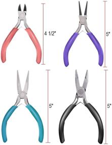 img 1 attached to Anezus 4Pcs Jewelry Pliers Tool Set: Needle Nose, Round Nose, Wire Cutters, Bent Nose for Jewelry Beading Repair & Making Supplies