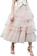 nude pink/black tiered layered mesh ballet prom party tulle tutu a-line midi skirt for women by chicwish logo