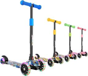 img 4 attached to 🛴 Top-rated Hikole Scooters for Kids: 3 Wheel Scooter with Adjustable Height, Extra-Wide Deck, and Light Up Wheels for Boys & Girls aged 3-8