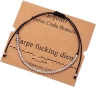 🎁 joycuff morse code bracelets: funny inspirational gifts for women - perfect for her, mom, daughter, sister, best friend - adjustable wrap jewelry logo