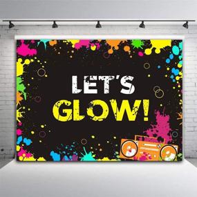 img 4 attached to 📸 Glow Neon Splatter Photography Backdrop Vinyl - Dark Party Decoration Teens Glowing Let's Glow Birthday Banner Photo Background Supplies - Photo Booth Studio Props 5x3ft