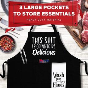 img 2 attached to 😂 Hilarious Men's Cooking Apron - Side-Splitting Birthday Gifts For Dad, Amusing Grilling Aprons For Men, Rib-Tickling Gag Gifts for Adults, Birthday Mens Gifts, Unforgettable Funny Grill Apron!