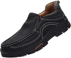 img 4 attached to 👞 Venshine Men's Leather Loafers: Casual Walking Shoes & Slip-Ons