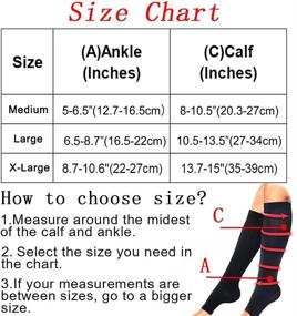 img 3 attached to 🧦 Bacophy Compression Calf Socks with Zipper - 15-20 mmHg, Open Toe for Women and Men - 2 Pairs