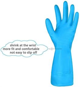 img 2 attached to 🧤 URBANSEASONS Dishwashing Rubber Gloves - 4 Pairs, Non-Latex & Perfect Fit for Household Cleaning: Blue, Pink, Green, and Red