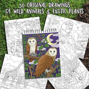 img 1 attached to 🎨 ColorIt Jungle Colors - Adult Coloring Book for Relaxation | 50 Single-Sided Designs | Thick Smooth Paper | Spiral Binding | Made in USA | Lay Flat Hardcover | Includes Ink Blotter Paper