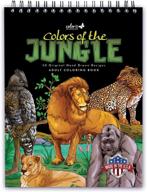 🎨 colorit jungle colors - adult coloring book for relaxation | 50 single-sided designs | thick smooth paper | spiral binding | made in usa | lay flat hardcover | includes ink blotter paper logo